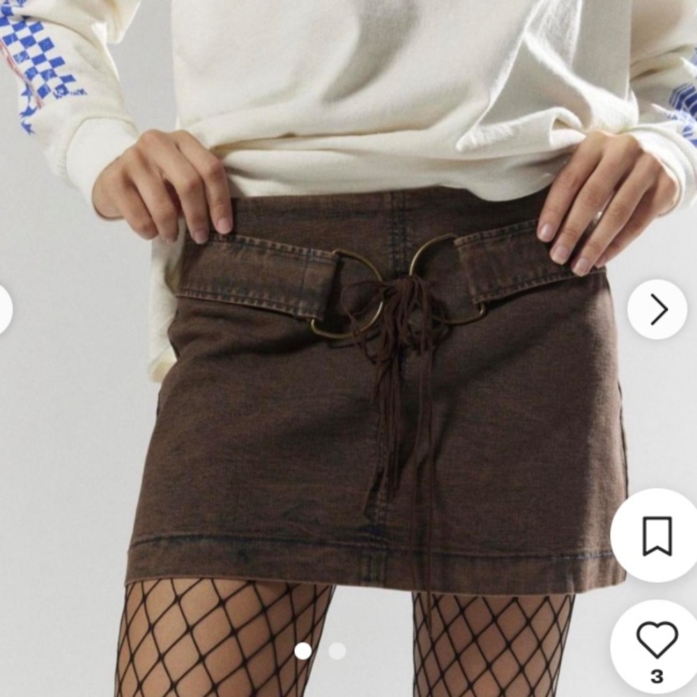 Silence + Noise Women's Brown Skirt . urban outfitters